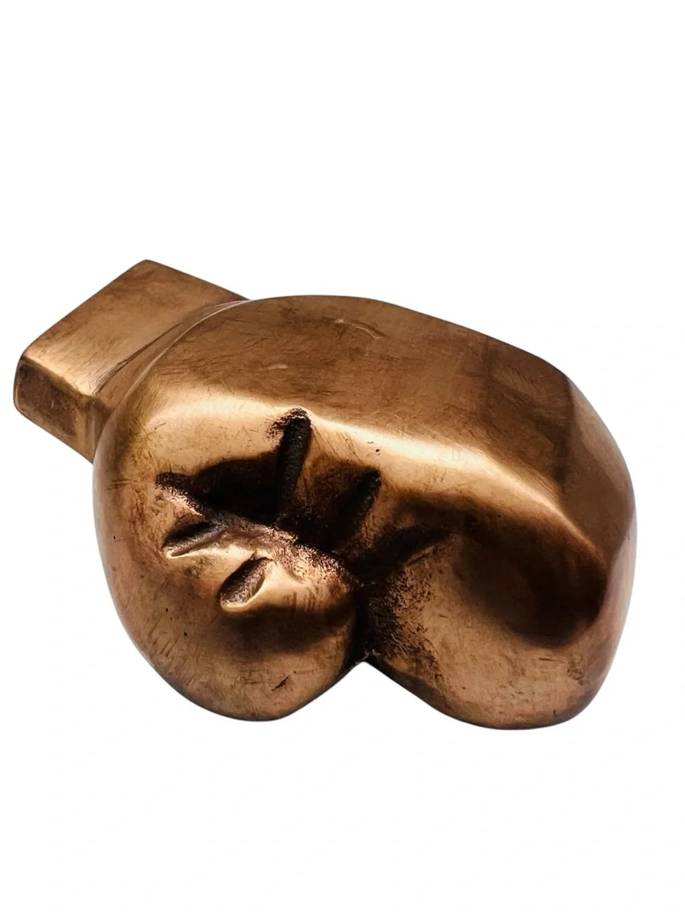 Vintage Bronze Boxing Glove Desk Display Paperweight Office Art